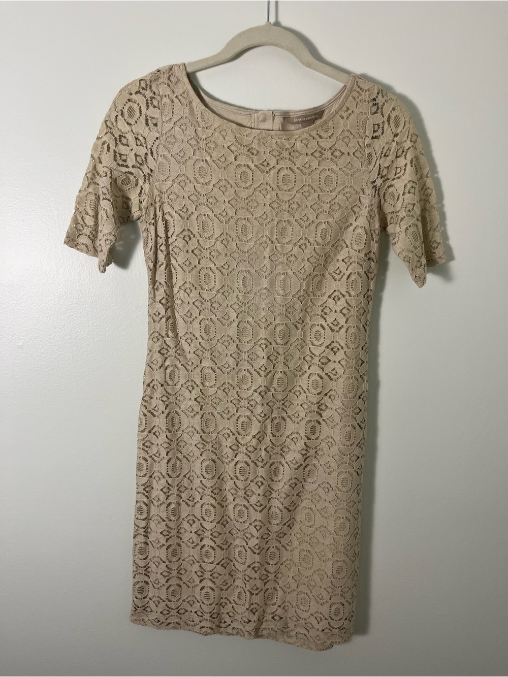 Banana Republic Beige Lace Midi Dress